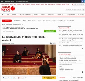 Article sur le Festival Les Fieffés Musiciens dans Ouest France