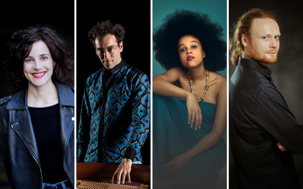 Zoé Gosset (© Olivier Allard), Dexter Goldberg (© Pierre-Emmanuel Rastoin), Monika Kabasele (© Giota Efremidou) et Johann Vacher (© Augustin Laudet) 